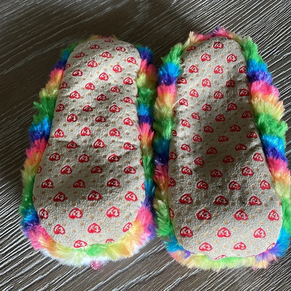 Owl Ty pink, blue, yellow & white fashion slippers - Owen size 4-6